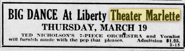 Liberty Theater - March 8 1925 Ad (newer photo)
